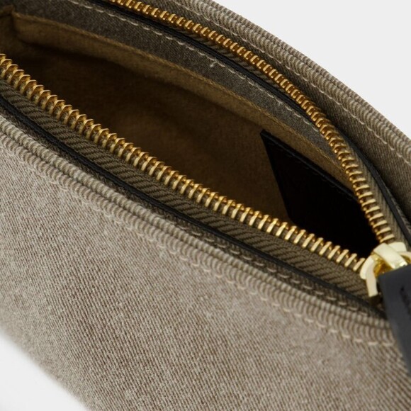 Manu Atelier Mini Curve Hobo Bag - Grey/Black - Denim - NWT